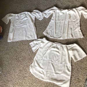White sheer off the shoulder shorts (3)